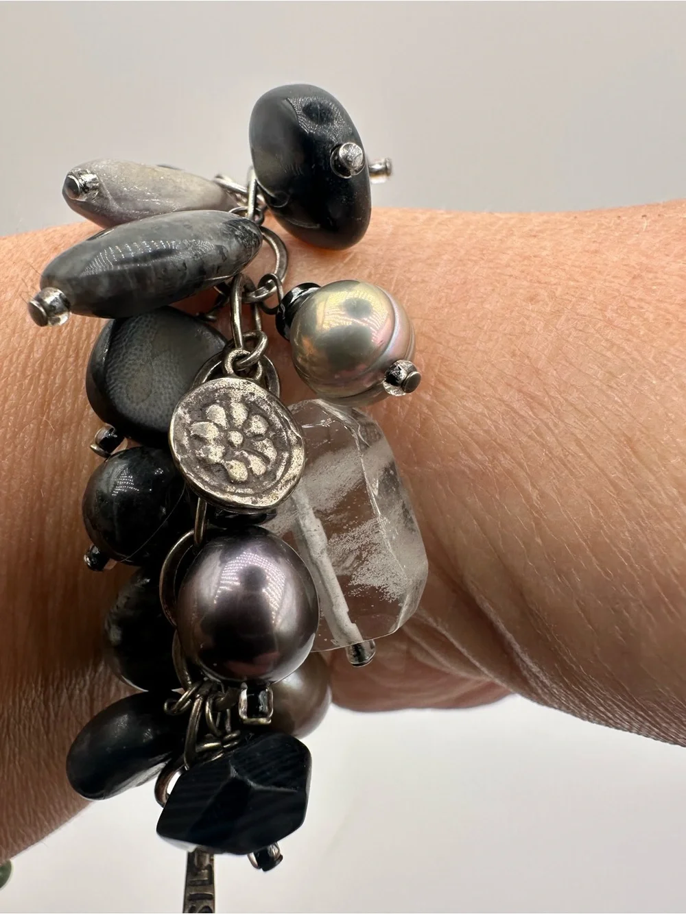 SILPADA 925 Sterling Silver/Hemetite  Cha/Cha Bracelet